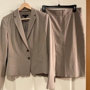 Ann Taylor Tan/Taupe Skirt Suit Set-Size 4